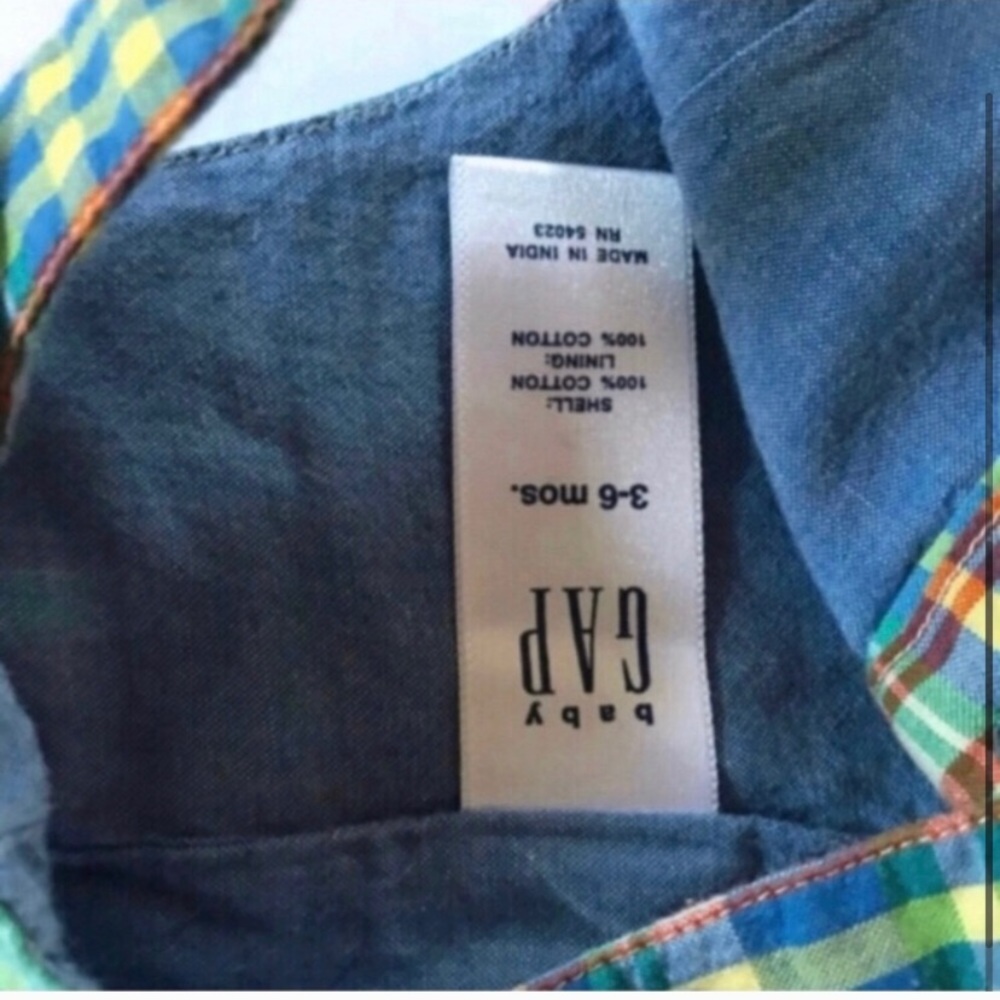 Baby Boy Plaid Overalls - Picture 2 of 3